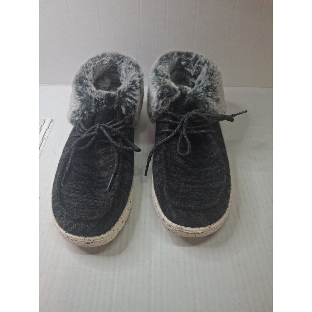 Hey Dude Britt Black Wool Faux Fur Lined Loafers Womens Size 10 121774900